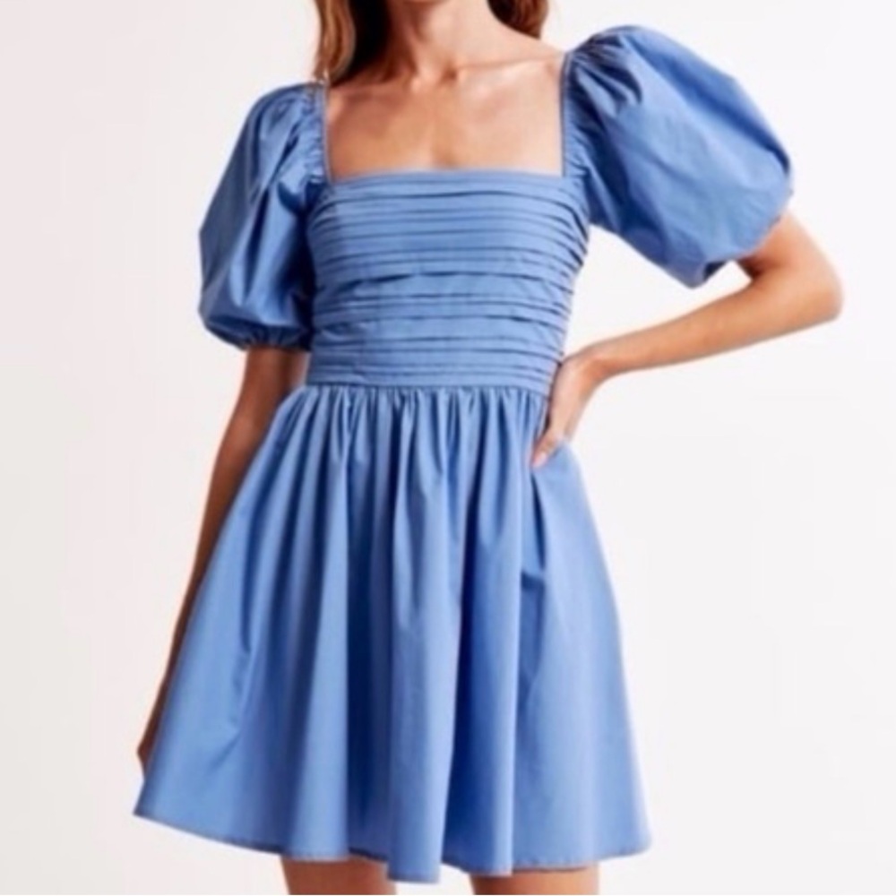 Abercrombie Kids Blue Puff Sleeve Dress